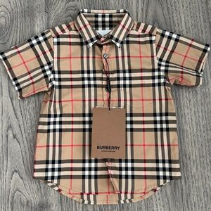 NWT Burberry Kids Check Cotton Shirt